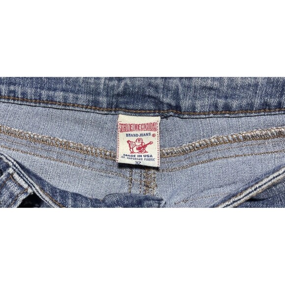 VINTAGE True Religion Ricky Straight Flap Jeans W32 MADE IN USA Y2K Horseshoe - Picture 3 of 7